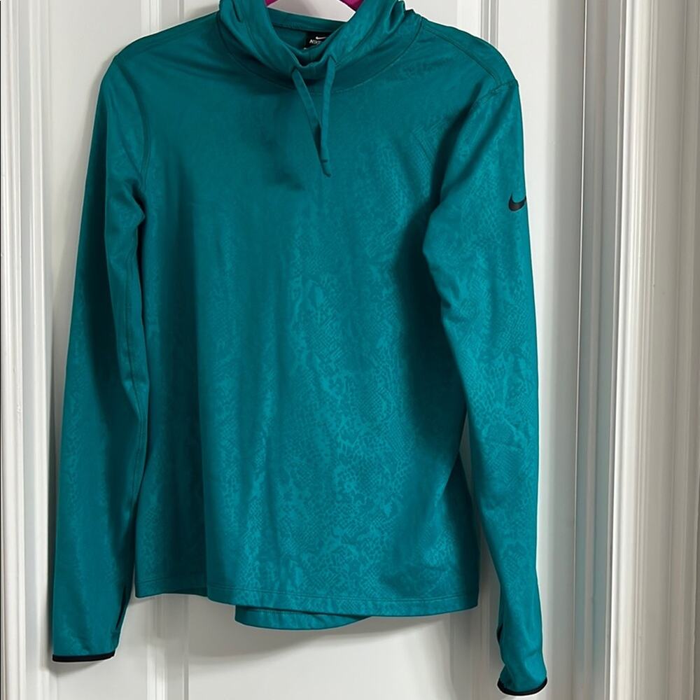 Nike Pro Dri-Fit Teal Women's Running Long Sleeve Shirt | Size L
